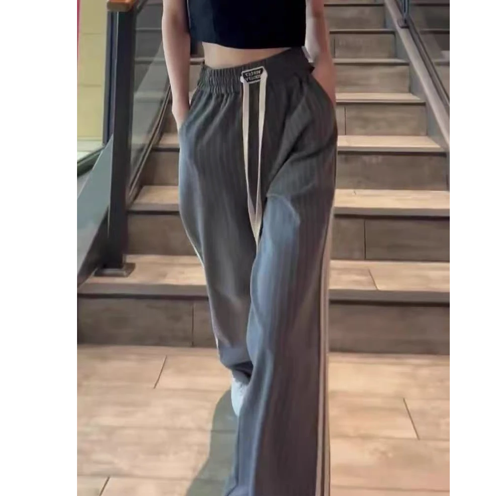 853 设计感小众直筒拖地宽松休闲长裤 K25