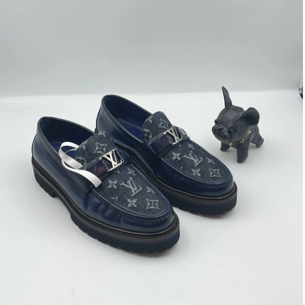 99新 LouisVuitton/路易威登 蓝色老花乐福鞋 41码