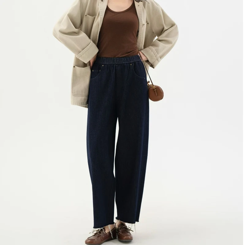 Seawhen海维恩 2025年秋季新款日系分割解构毛边茧型牛仔裤3567