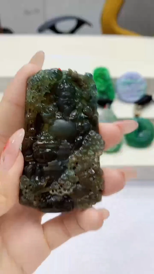 未镶嵌定制翡翠4852ty-毛货挂件34