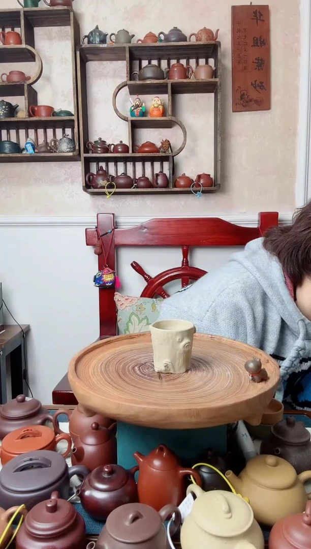 茶杯紫砂莫*淼主人杯   本绿树桩