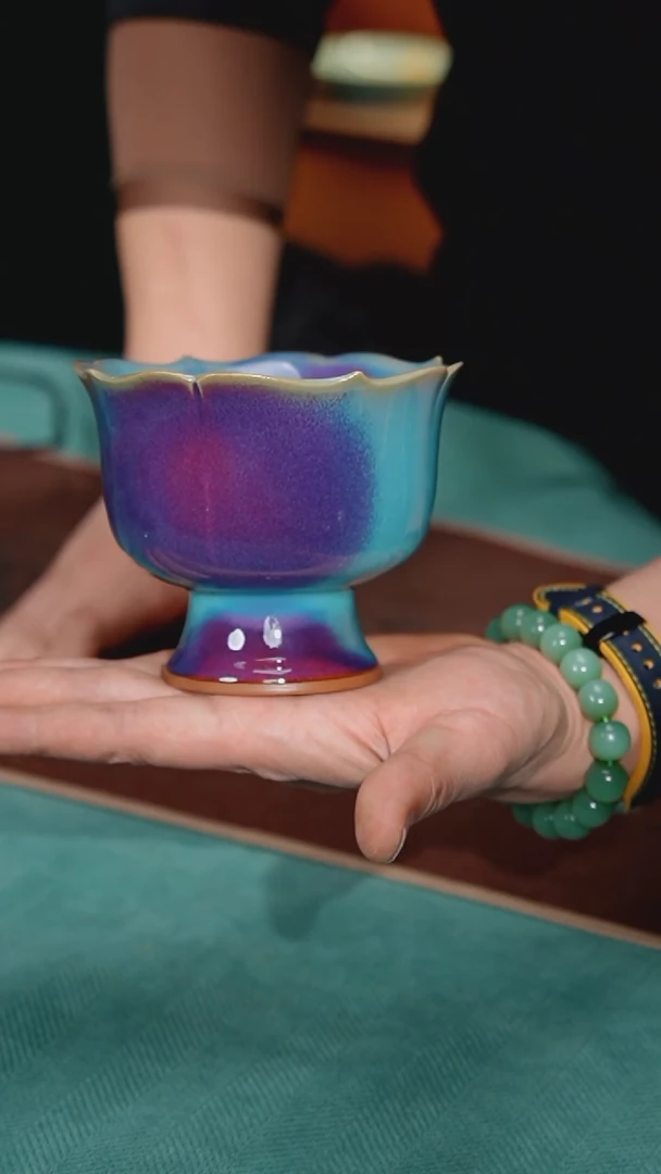 【闪购商品】35-1高足菱口碗（宋钧点斑 简包）