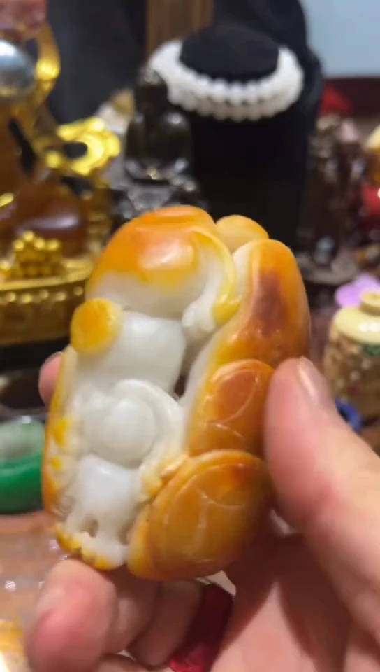 把玩小小玉的红皮资料把件