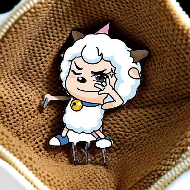 简动官方正版喜羊羊与灰太狼PU吧唧红太狼徽章盲盒动漫周边官谷