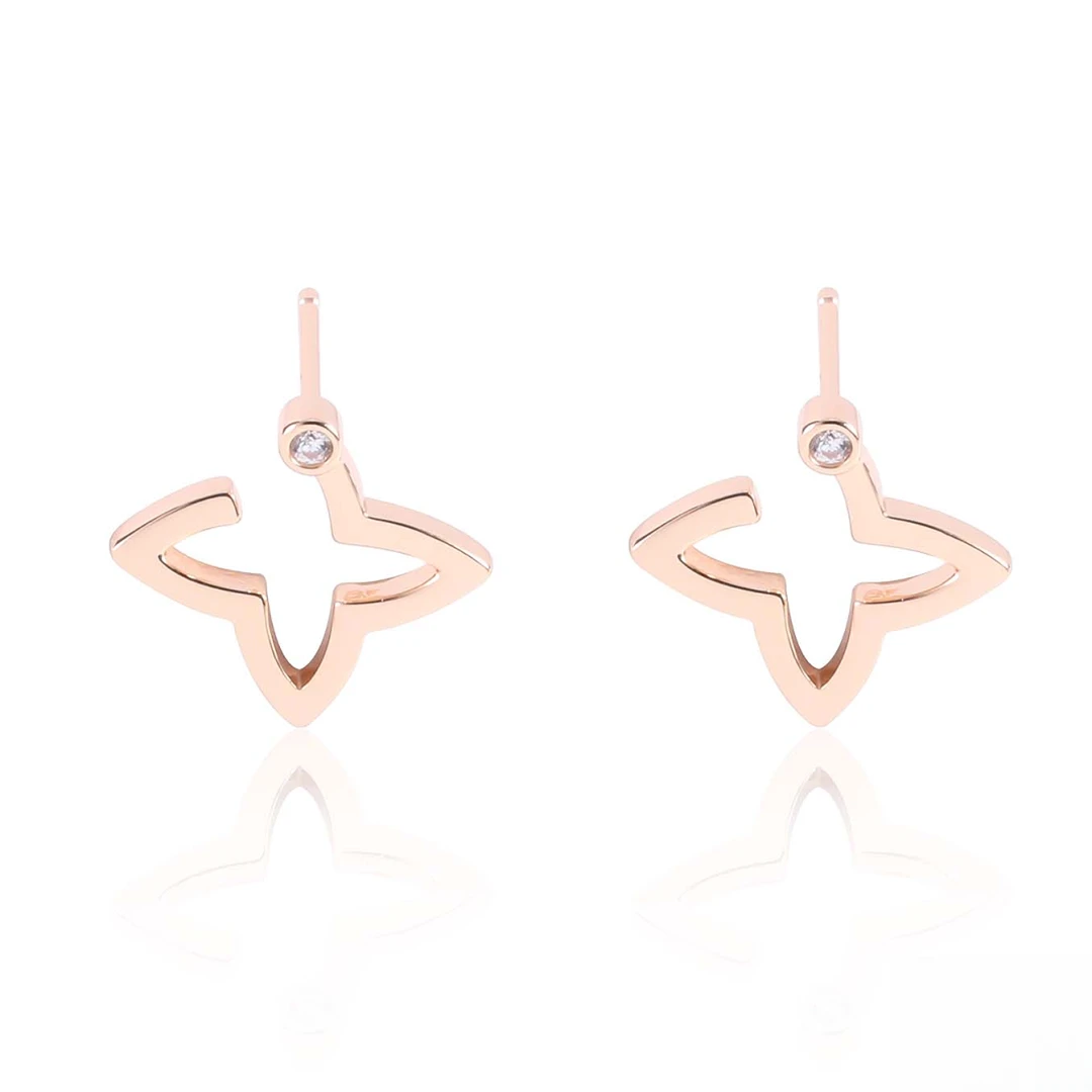 镀k金 925银针【棱尖】CNC精工尖花 简约时尚耳钉 1764