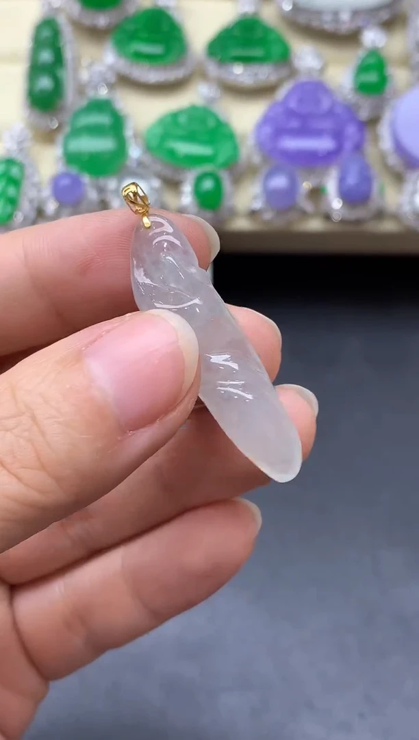 颈饰18K金镶嵌翡翠206-中国好珍宝