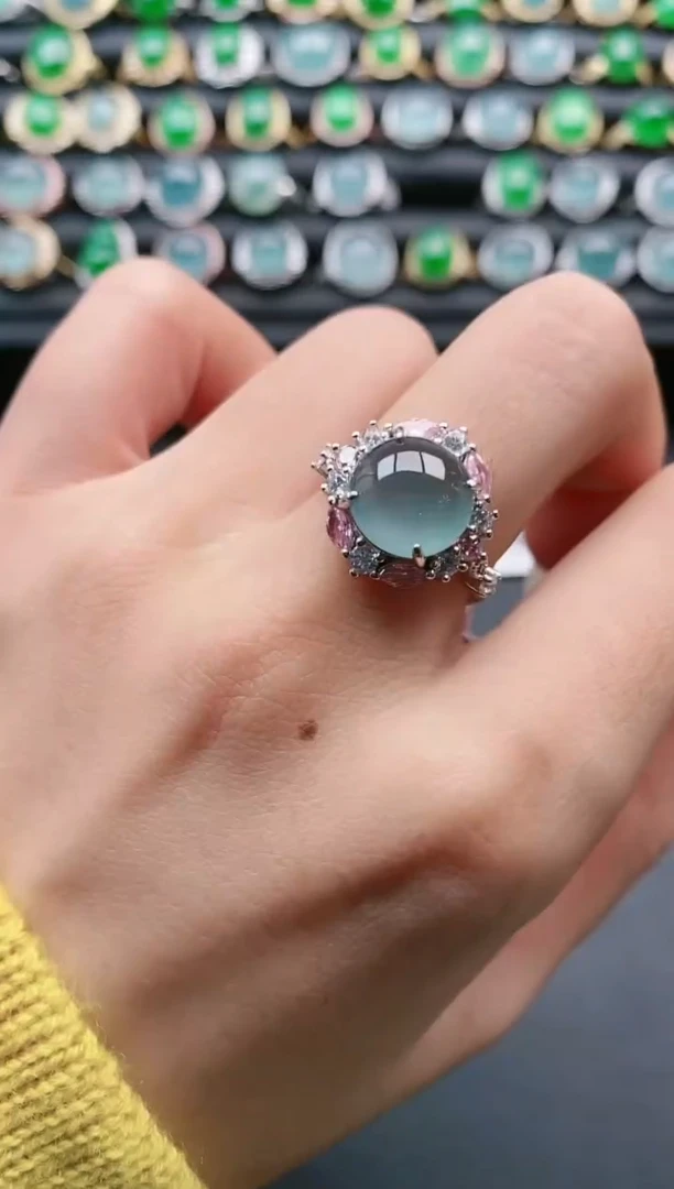 【闪购商品】翡翠戒指银S925镶嵌111111