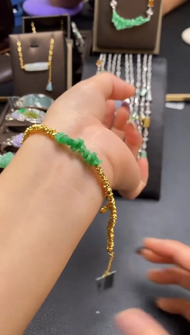 颈饰银S925镶嵌翡翠净货15629