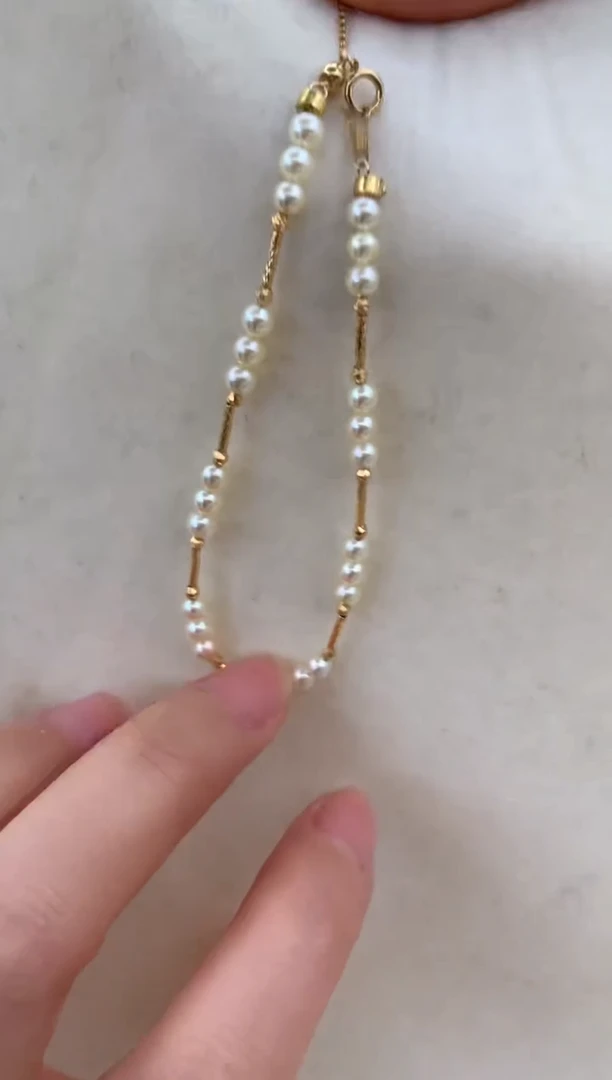 【闪购商品】海水珍珠手绳18K金镶嵌3.5-4极光羽皇金数量