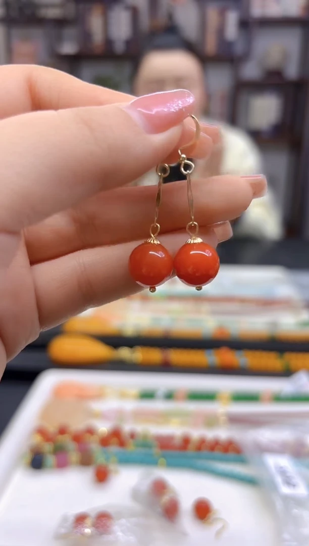 【闪购商品】翡翠耳饰14K金镶嵌耳坠E565