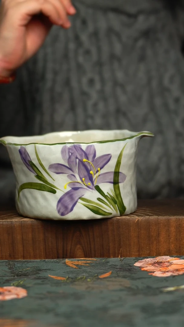 杯釉下彩手工手绘同款陶器