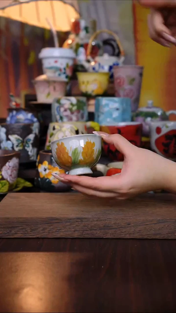 杯子陶泥垚手作 景德镇手工手绘陶瓷器物