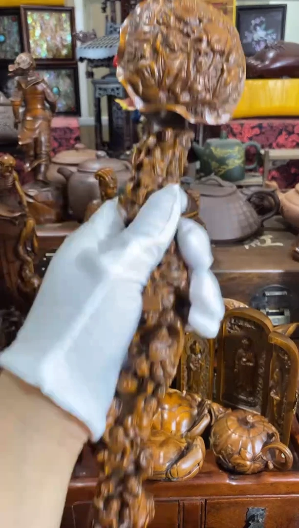 木小叶黄杨小件十八罗汉如意