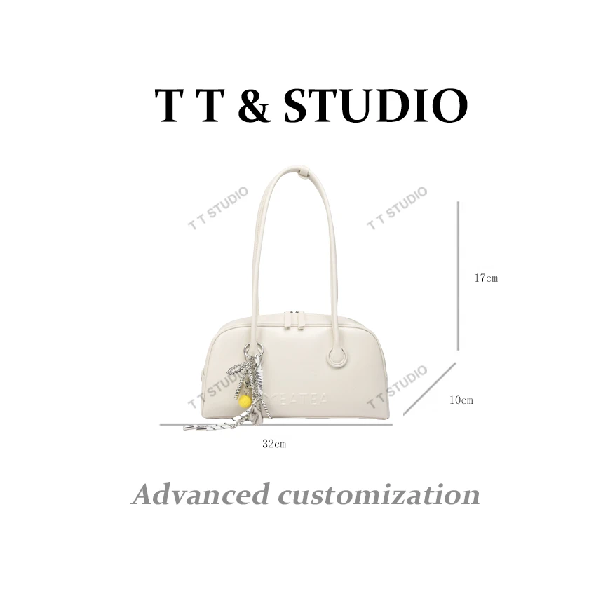 【TT Studio】SKL-G8091-米白RAIN.CUN时尚简约腋下斜跨轻奢女包