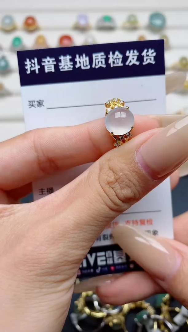 翡翠戒指银S925镶嵌.