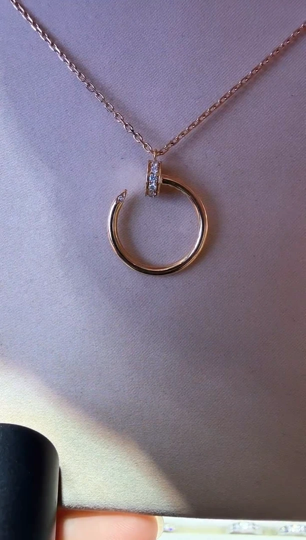 项链18K金镶嵌钻石k红头尾