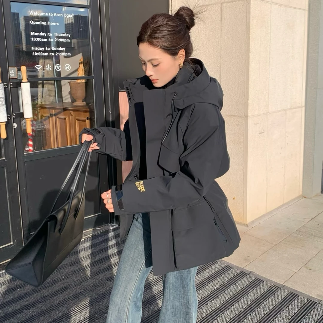 5034黑金收腰加厚冲锋羽绒服（鸭绒）