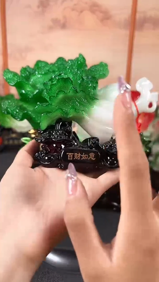 树脂小白菜如意摆件