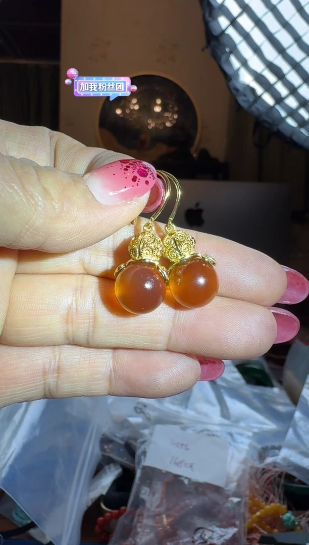 【闪购商品】蓝珀耳坠未镶嵌蓝珀耳坠