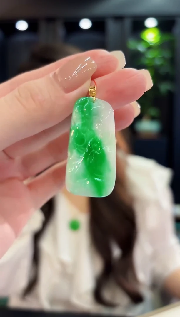 吊坠(不含链)18K金镶嵌翡翠 缅料A货/支持复检/一件