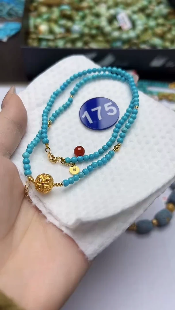 玛瑙/玉髓手串银S925镶嵌175