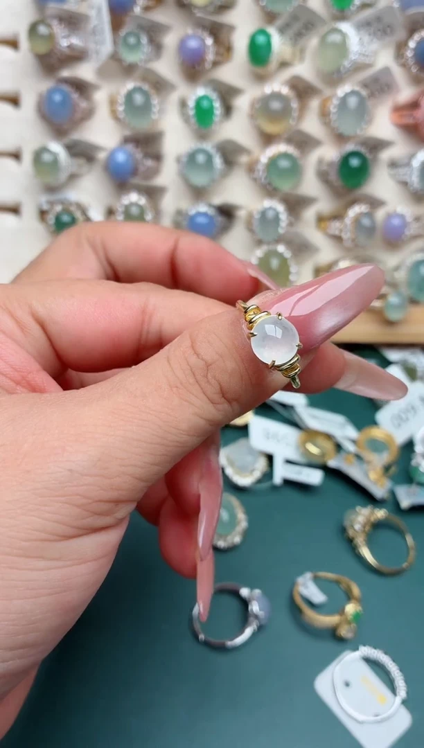 银S925镶嵌戒指翡翠.