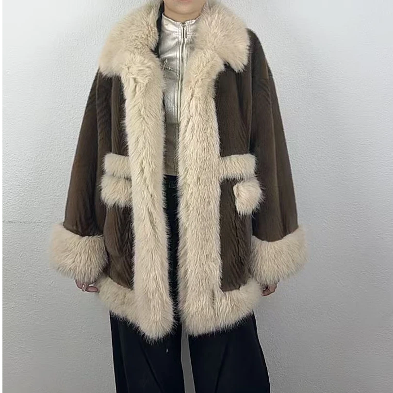 欧美风女拼接秋冬上衣冬季女装休闲加厚-286轻奢时尚