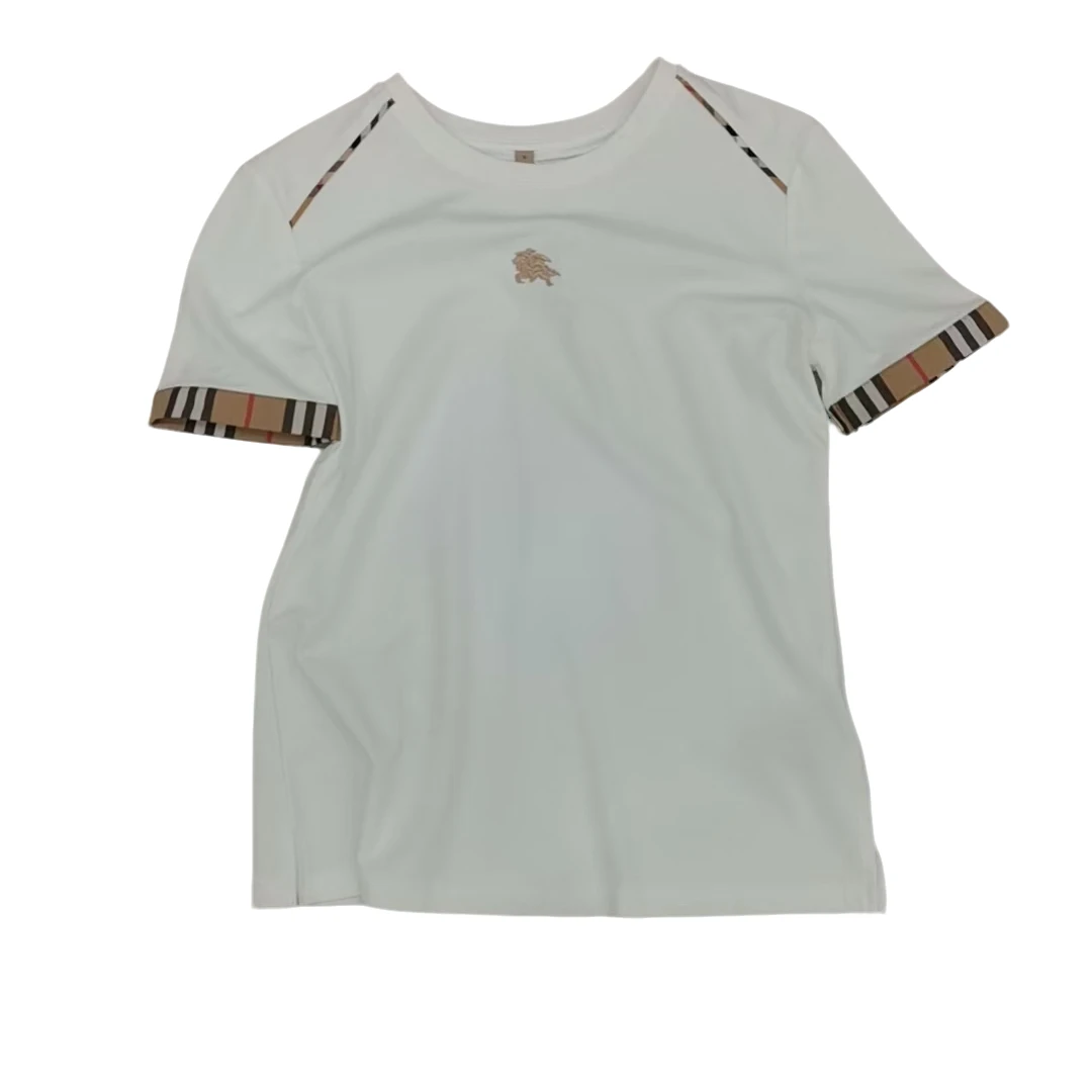 【明星同款】柜柜版休闲格纹短袖女透气宽松夏季运动情侣T恤打底