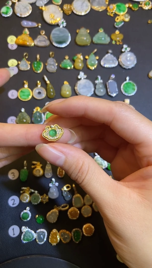 吊坠(不含链)银S925镶嵌翡翠1