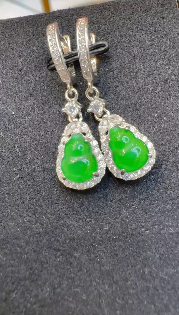 银S925镶嵌翡翠耳饰多样性团购发一件