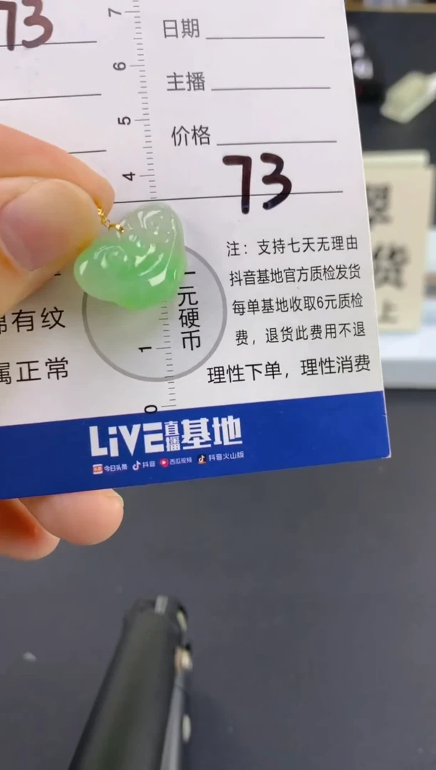【闪购商品】翡翠颈饰18K金镶嵌天然A货翡翠