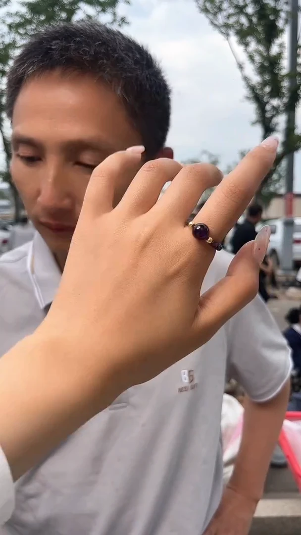 紫晶戒指未镶嵌天然多样性发一mm