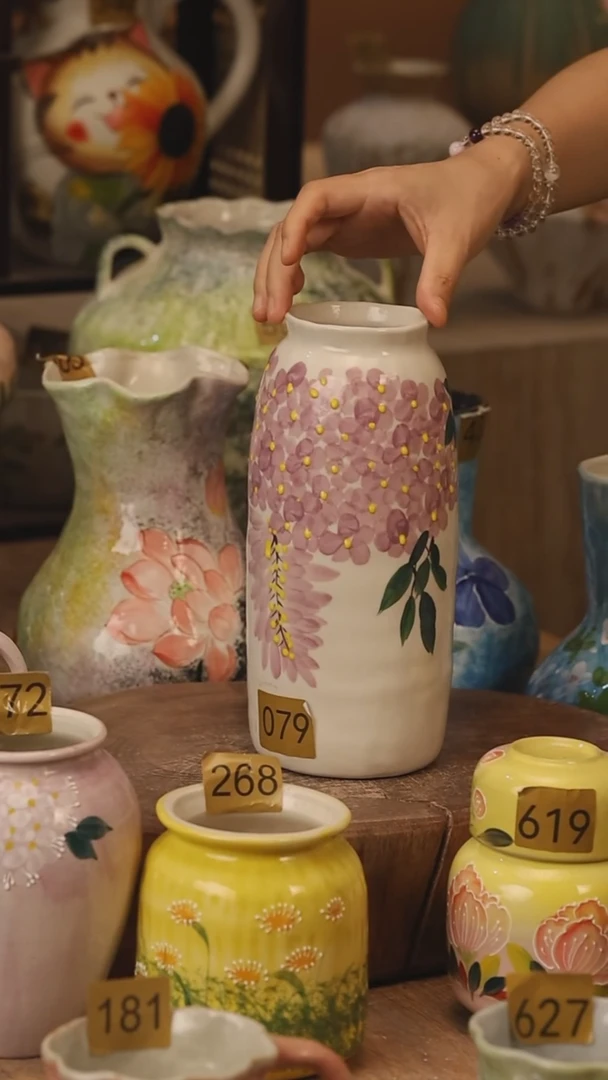 陶瓷079景德镇设计师手作花器摆件侘寂风