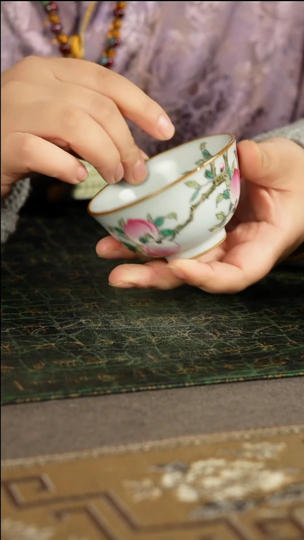 善窑厂汝窑月白五桃杯