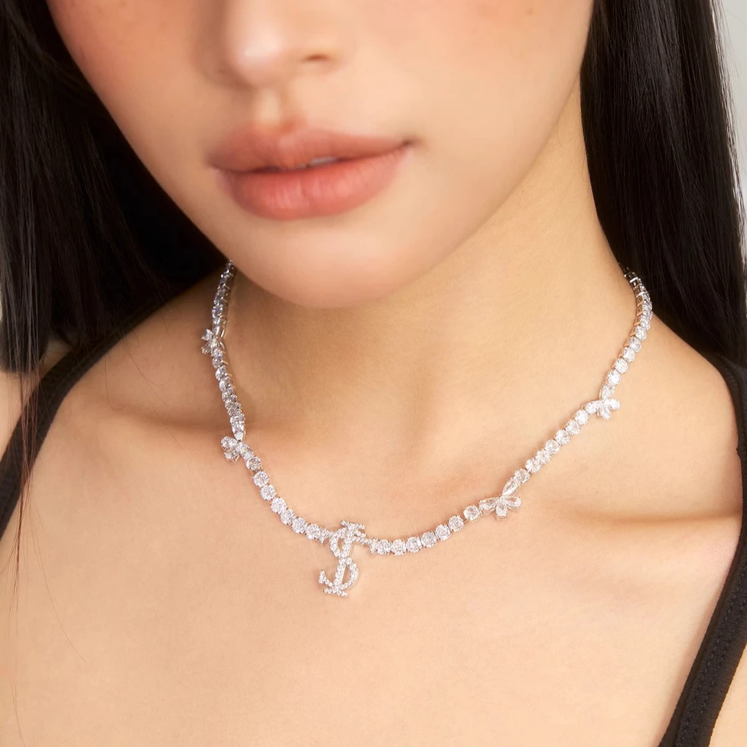 BTSP 25SSbutterfly锆石满钻ASEN蝴蝶颈链潮流锁骨链