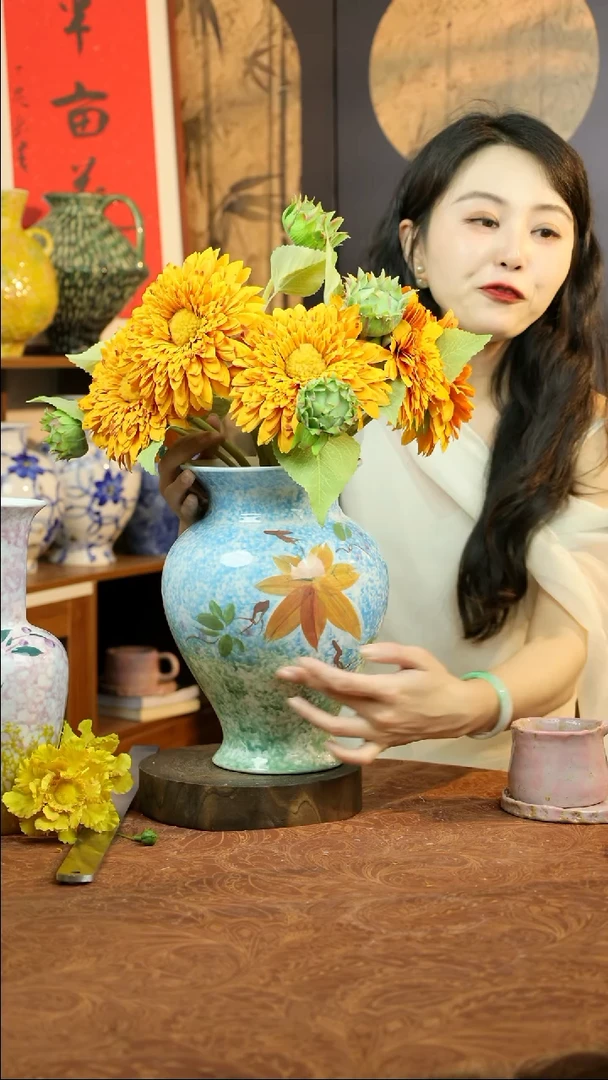 景德镇手绘油画风花瓶2