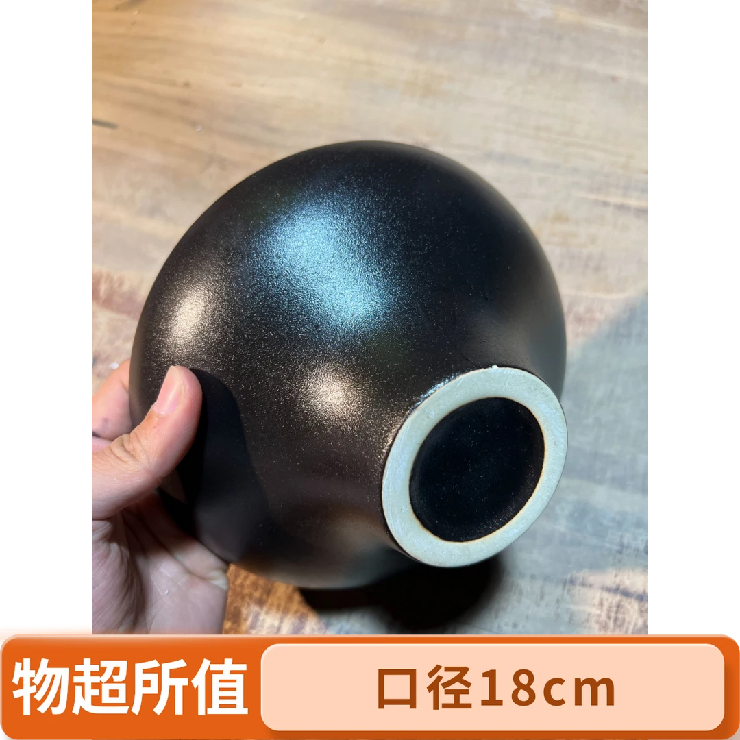 【18cm口径黑盆】虹鳞蕨水培专用盆茶桌茶台办公桌禅意十足