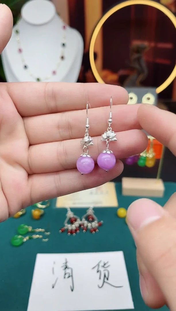 玛瑙/玉髓耳饰银S925镶嵌401000