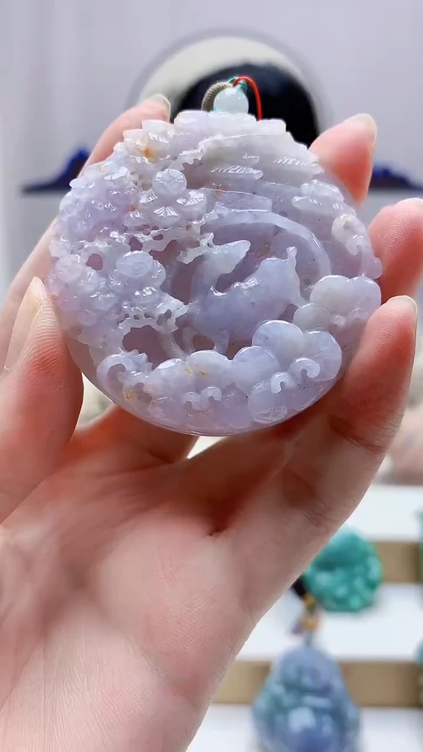 未镶嵌定制翡翠4852zm-毛货挂件鹿牌75