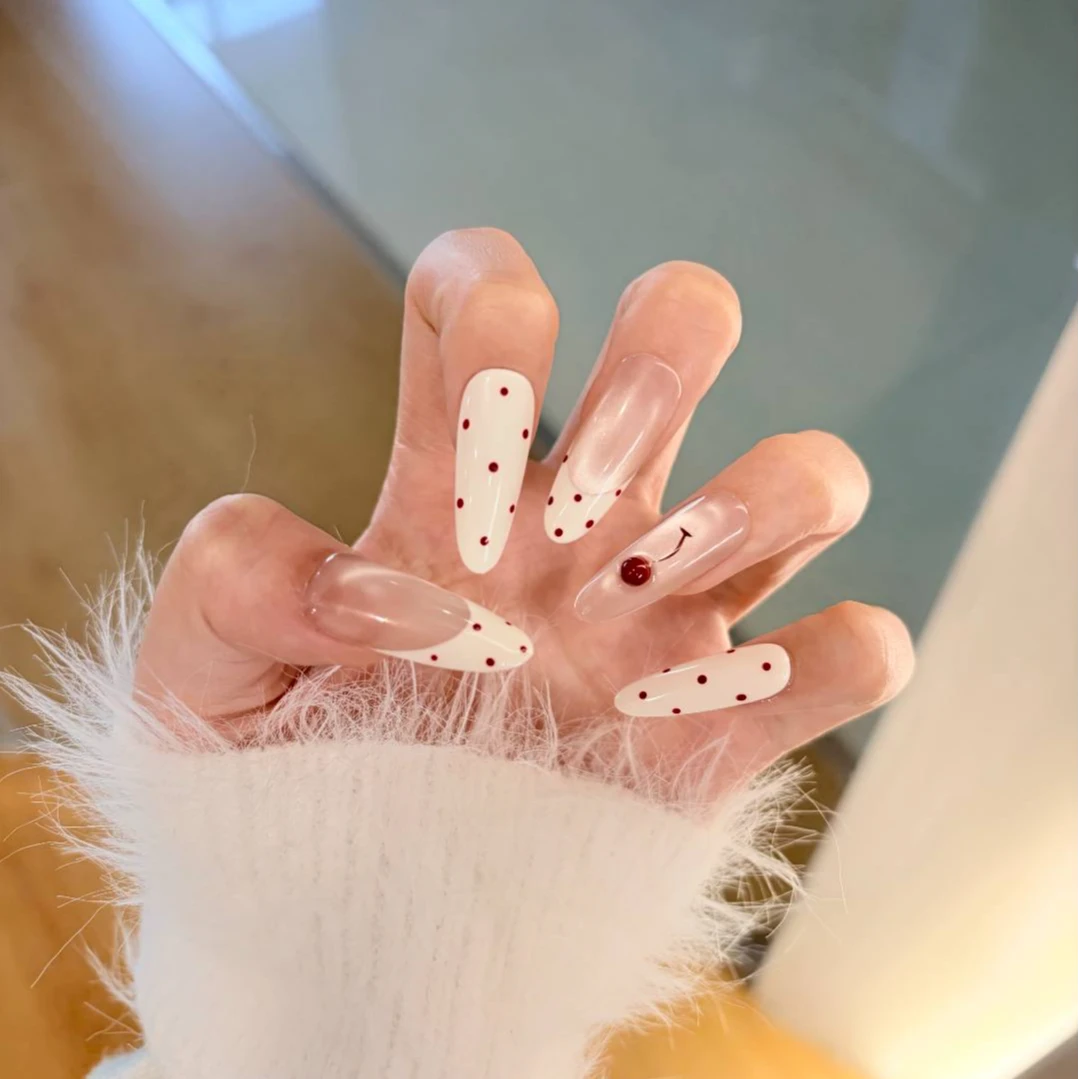 X-樱桃波点-XingHeJiYu轻奢高定美甲 10片装