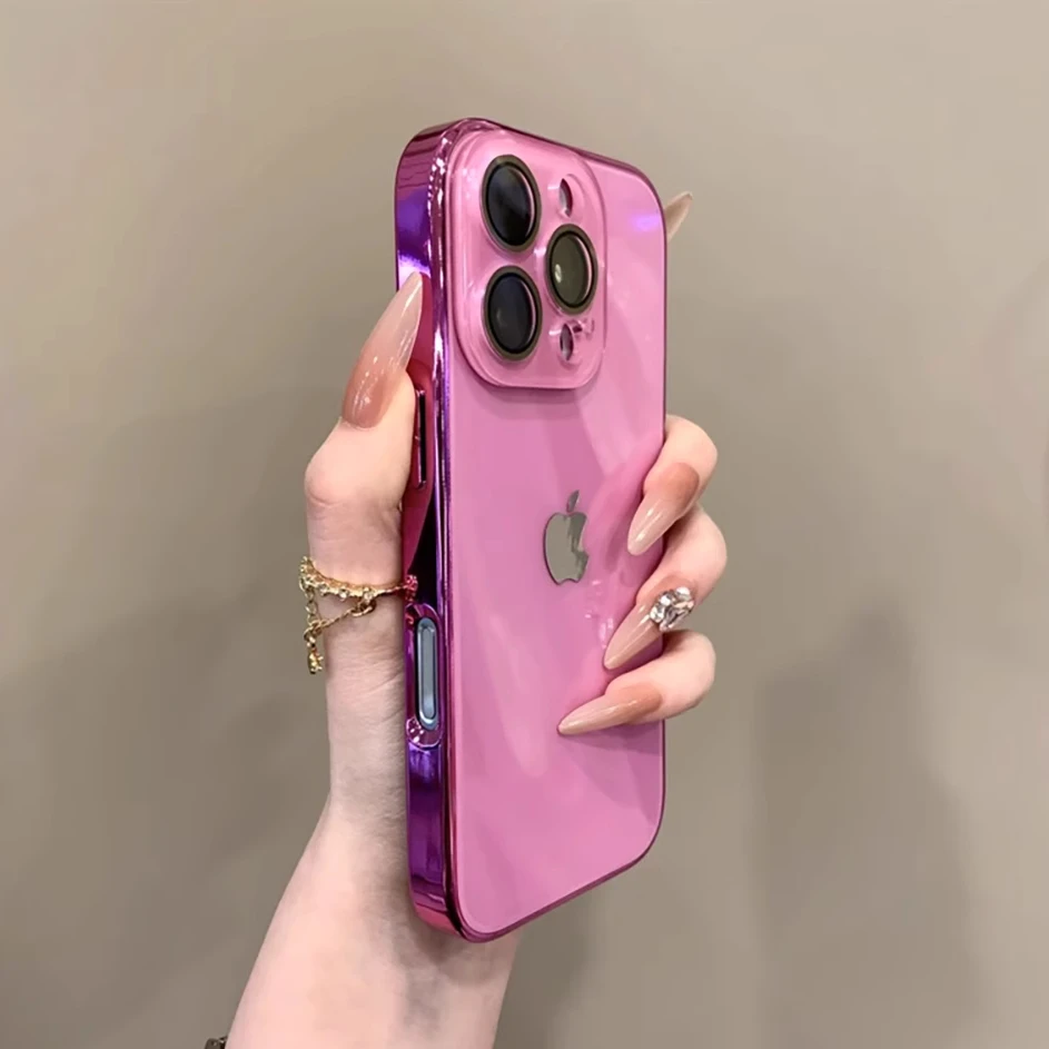 ins高级感轻奢钢化玻璃适用苹果16ProMax手机壳iPhone15/14网红女