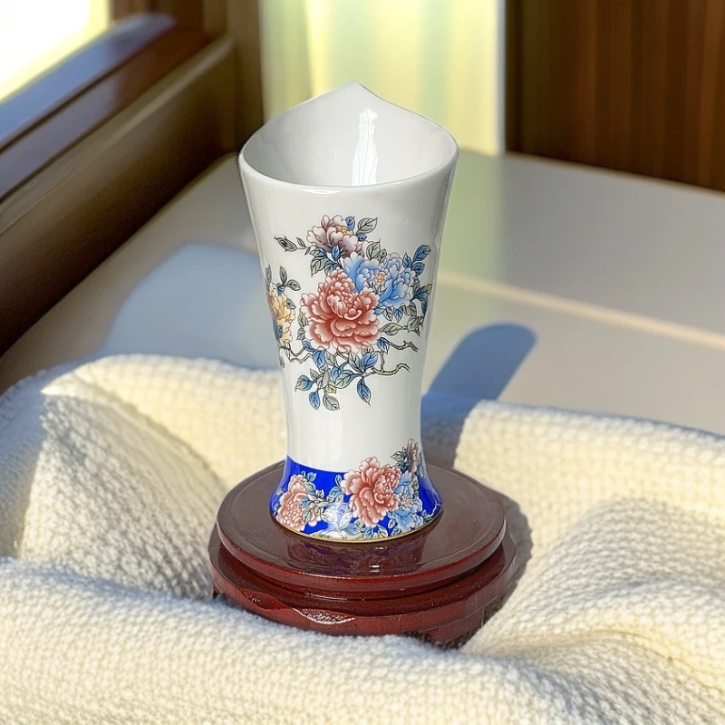 [珐琅彩牡丹花]景德镇陶瓷火炬家用沥水碗盘餐具