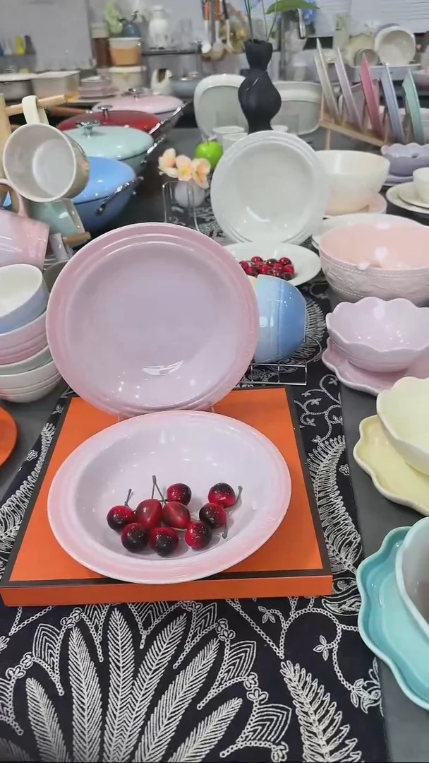 【闪购商品】瓷【2个装】樱花粉草帽盘-20cm