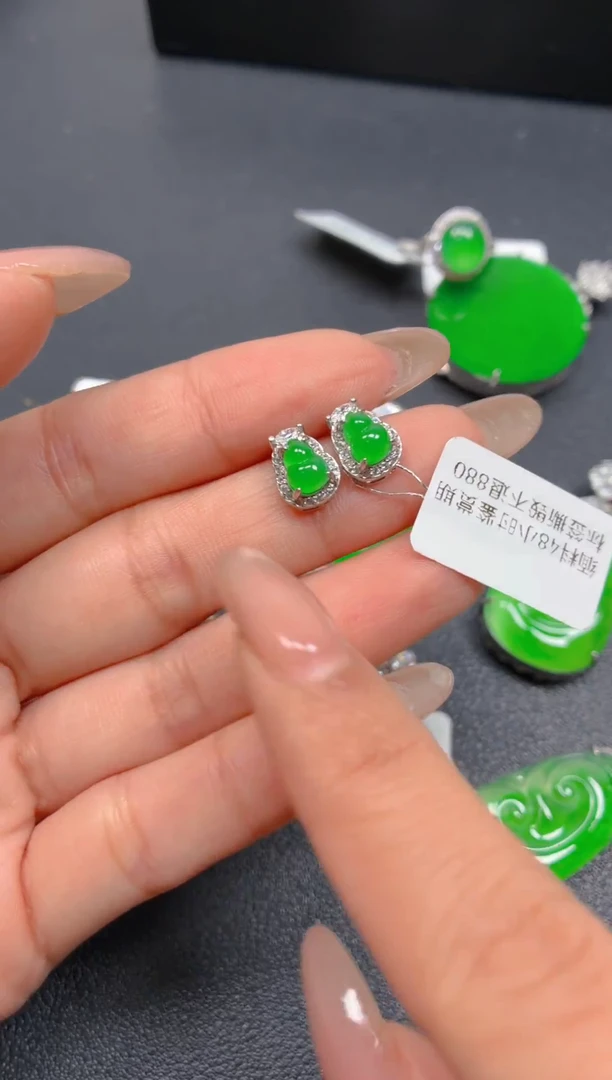 银S925镶嵌挂件翡翠1