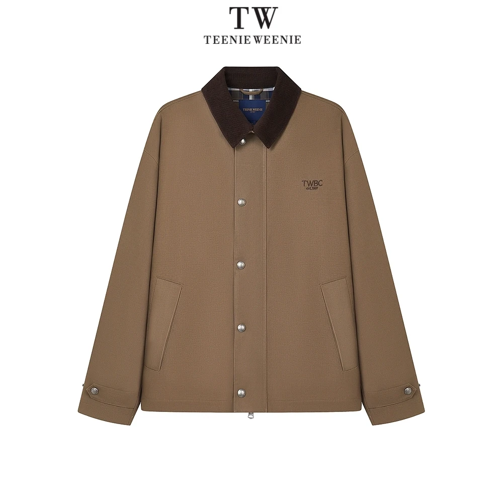 小熊男装外套2025春欧若智性风复古撞色翻领工装夹克TNJJ256410I