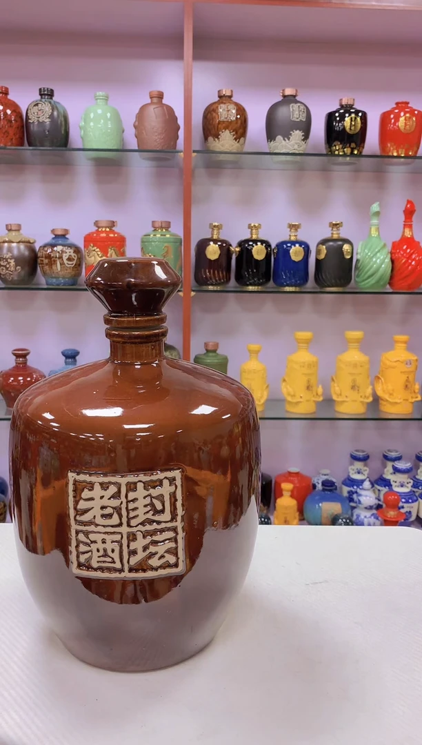 10斤装棕色封坛老酒陶瓷空酒坛