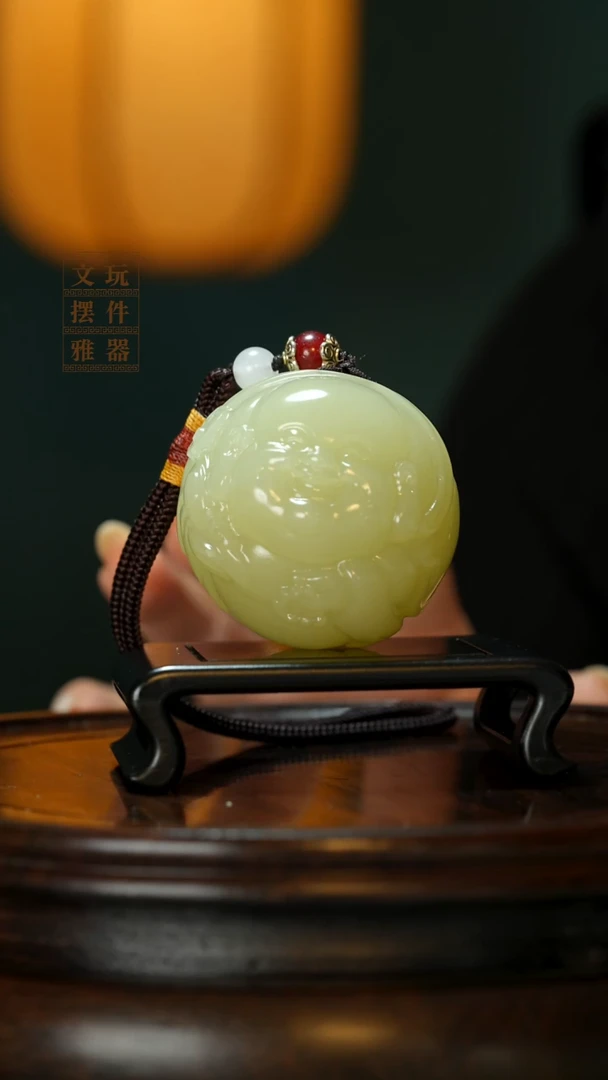 玉《笑脸弥勒》手把件摆件