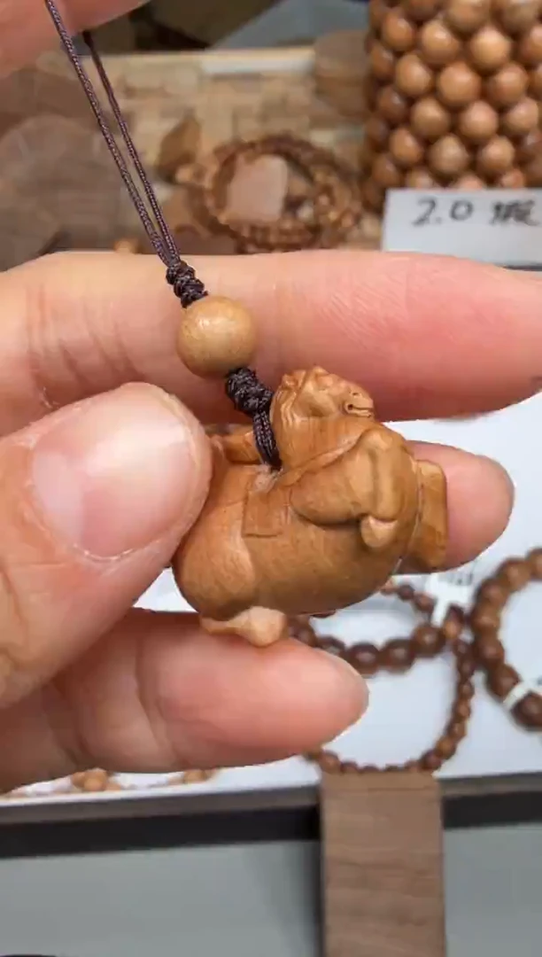 檀香木其他马上有钱挂件