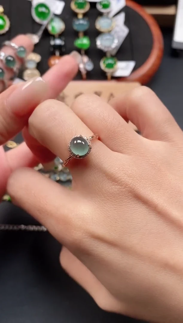 银S925镶嵌戒指翡翠111