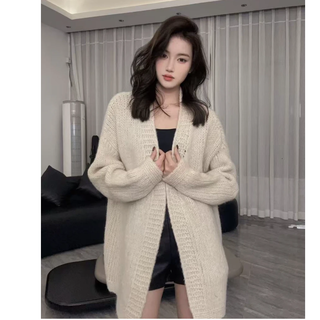 【Y&YI JIN 年终清仓】小众美学设计款米白色长开衫